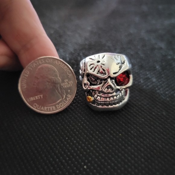 Sz 9 Skull smoke large smoke Biker ring - Picture 4 of 10